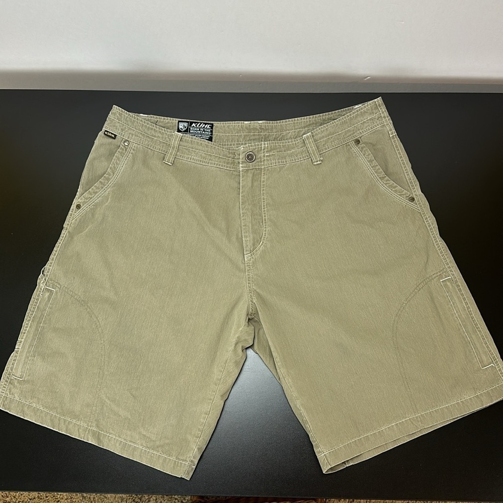 Kuhl Ramblr Green Cargo Shorts Sz 40 Outdoor Hiking Zip Pockets Utility … - Picture 14 of 14